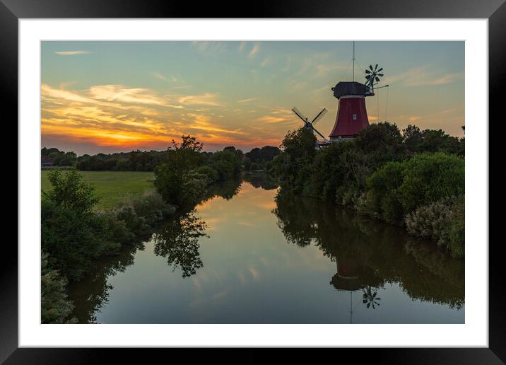 Windmill in the evening Framed Mounted Print by Thomas Schaeffer
