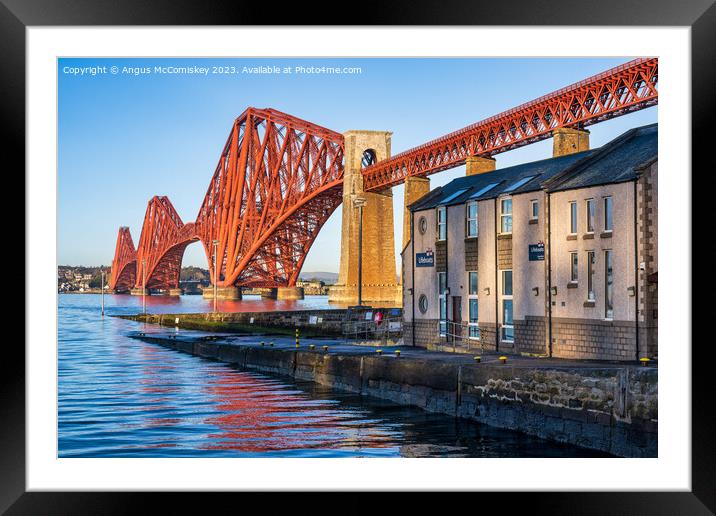 Queensferry Lifeboat Station and Forth Rail Bridge Framed Mounted Print by Angus McComiskey