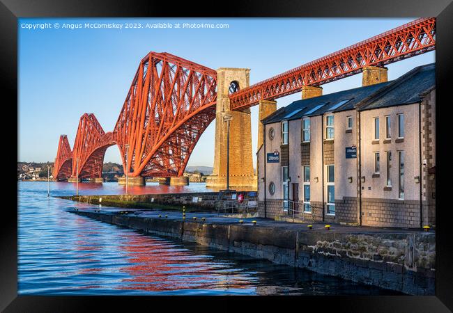 Queensferry Lifeboat Station and Forth Rail Bridge Framed Print by Angus McComiskey