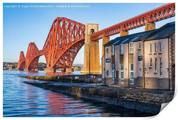 Queensferry Lifeboat Station and Forth Rail Bridge Print by Angus McComiskey