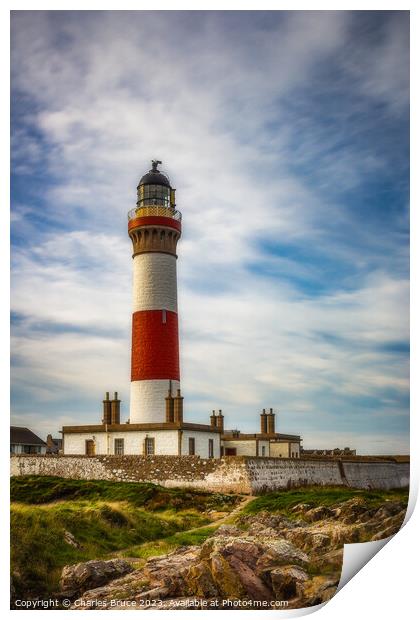 Buchanness Lighthouse Print by Charles Bruce
