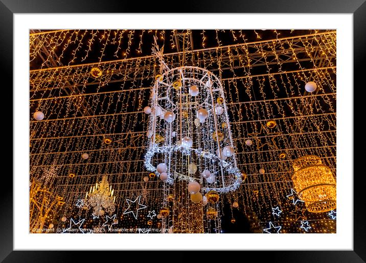 Christmas Star Lights Decorations Illuminated Exhibit Cityscape  Framed Mounted Print by William Perry
