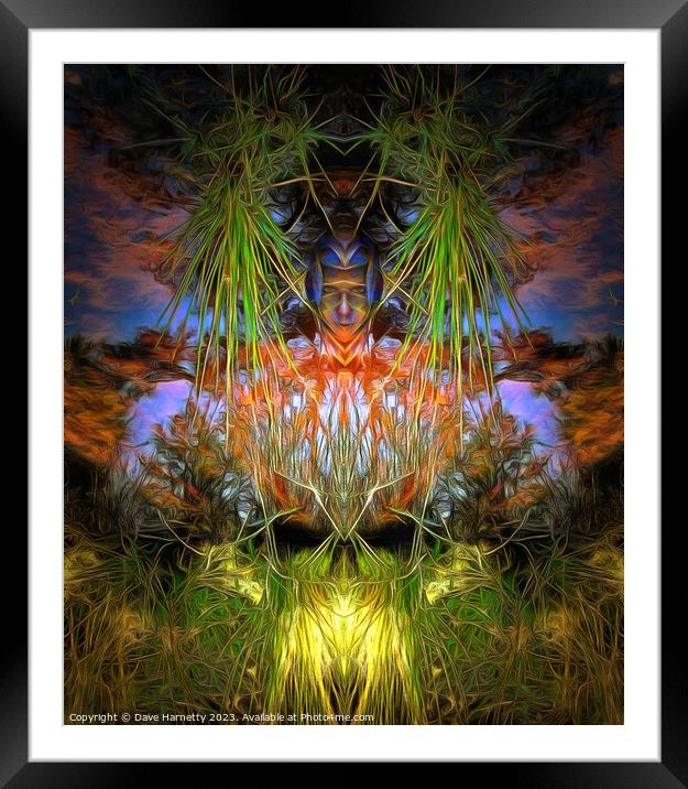 Northern Lands-A Face in the Forest Framed Mounted Print by Dave Harnetty
