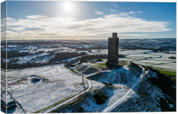 Castle Hill Huddersfield Views Canvas Print by Apollo Aerial Photography
