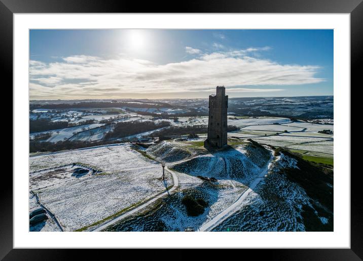 Castle Hill Huddersfield Views Framed Mounted Print by Apollo Aerial Photography
