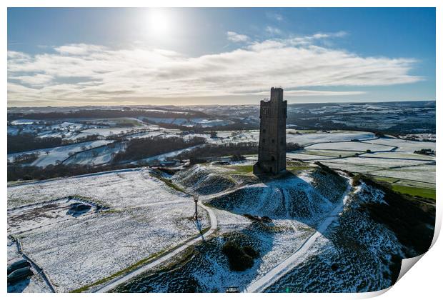 Castle Hill Huddersfield Views Print by Apollo Aerial Photography