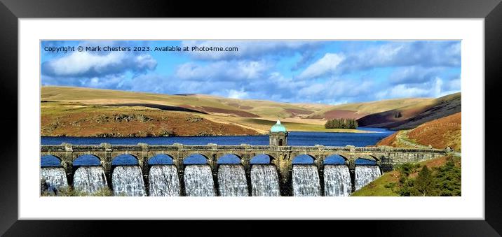 Majestic Craig Goch Dam Overflowing Framed Mounted Print by Mark Chesters