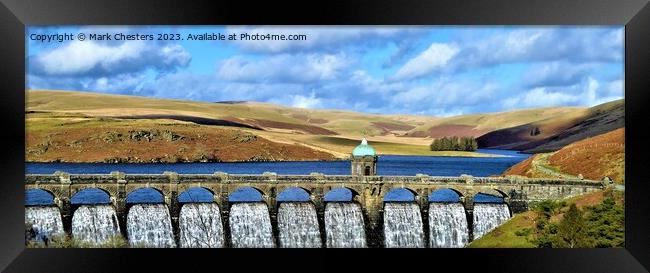 Majestic Craig Goch Dam Overflowing Framed Print by Mark Chesters