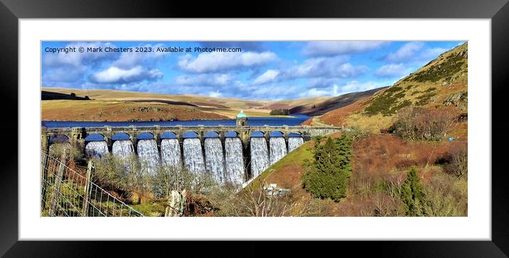 Majestic Overflowing Craig Goch Dam Framed Mounted Print by Mark Chesters