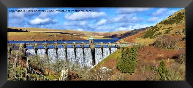Majestic Overflowing Craig Goch Dam Framed Print by Mark Chesters