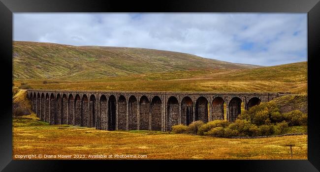Ribblehead Viaduct Panoramic Framed Print by Diana Mower