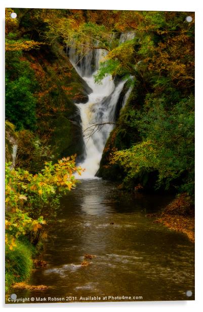 Autumn Falls Acrylic by Mark Robson
