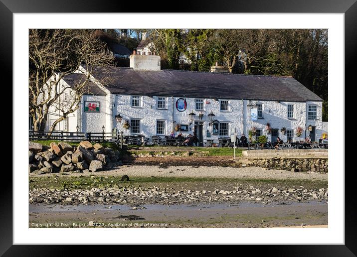 Historic Pub in Red Wharf Bay Anglesey Framed Mounted Print by Pearl Bucknall
