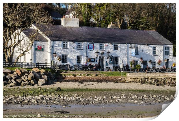 Historic Pub in Red Wharf Bay Anglesey Print by Pearl Bucknall