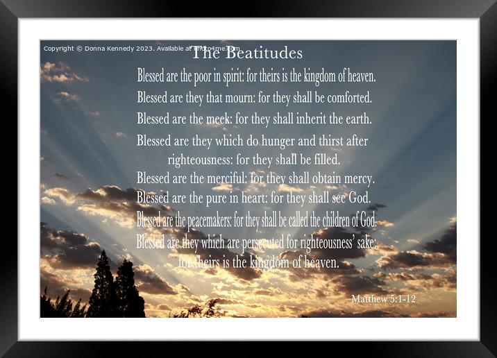 The Beatitudes Framed Mounted Print by Donna Kennedy