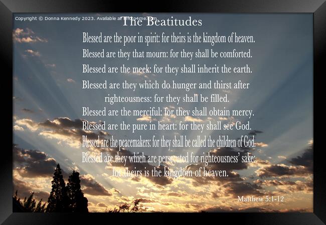 The Beatitudes Framed Print by Donna Kennedy