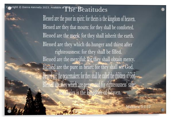 The Beatitudes Acrylic by Donna Kennedy