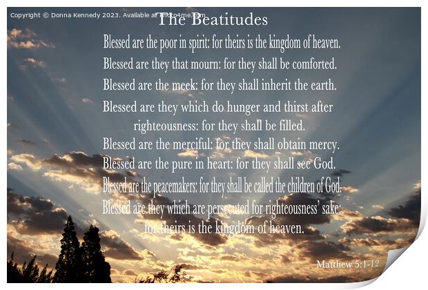 The Beatitudes Print by Donna Kennedy