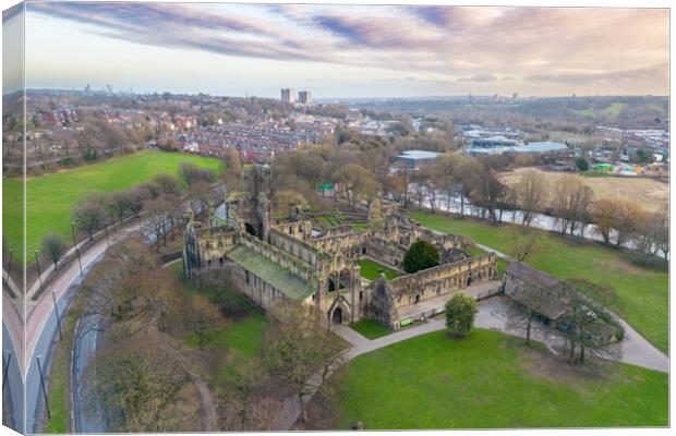Kirkstall Abbey  Canvas Print by Apollo Aerial Photography