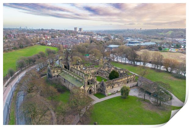 Kirkstall Abbey  Print by Apollo Aerial Photography