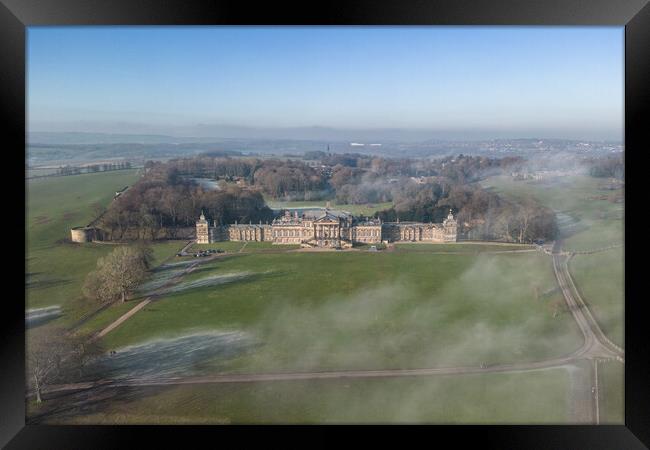 Wentworth Woodhouse In The Mist Framed Print by Apollo Aerial Photography