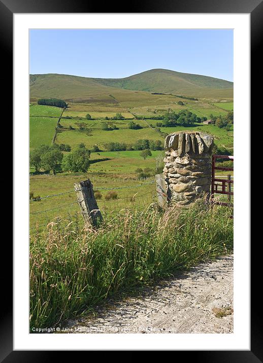 Gatepost in the Sperrin Mountains Framed Mounted Print by Jane McIlroy