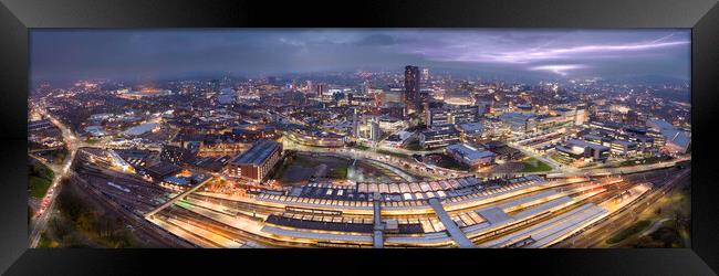 Sheffield Lighting Strike Framed Print by Apollo Aerial Photography