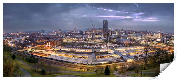 Sheffield Skyline Lightning Print by Apollo Aerial Photography