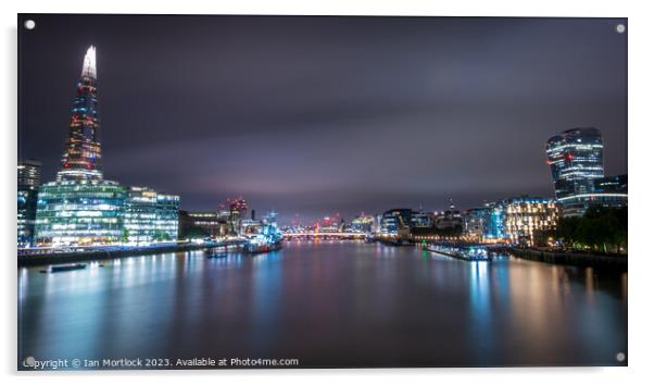From Tower Bridge to London Bridge Acrylic by Ian Mortlock