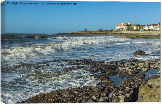 Porthcawl Coast on a Breezy Winter day in January  Canvas Print by Nick Jenkins
