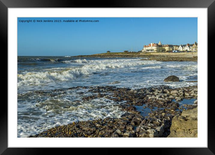 Porthcawl Coast on a Breezy Winter day in January  Framed Mounted Print by Nick Jenkins