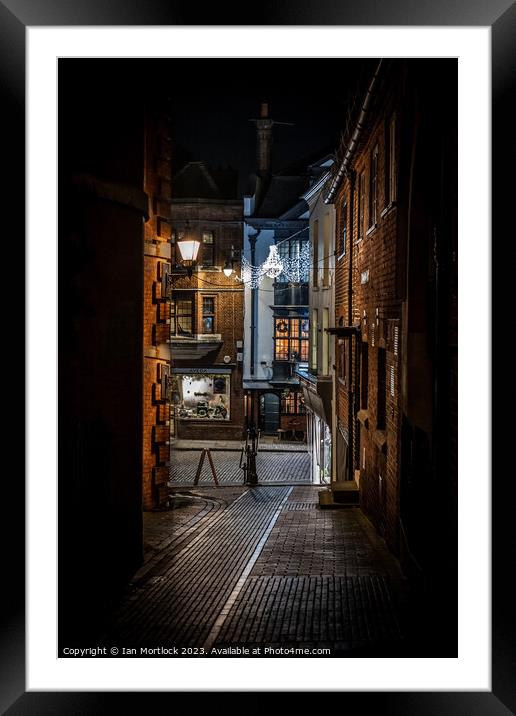 Bricks and cobbles along the street Framed Mounted Print by Ian Mortlock