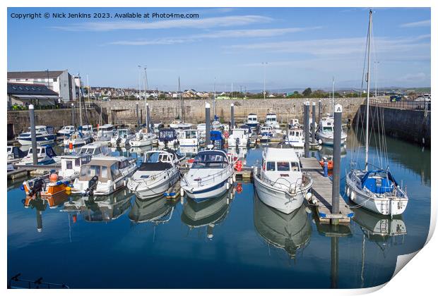 Porthcawl Marina and Harbour South Wales Print by Nick Jenkins