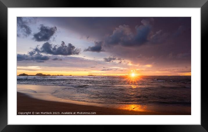 Sri Lankan Beach Sunset Framed Mounted Print by Ian Mortlock