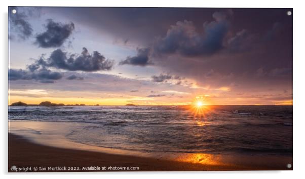 Sri Lankan Beach Sunset Acrylic by Ian Mortlock