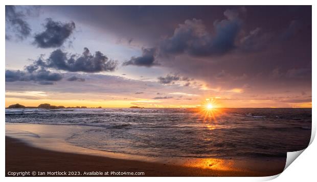 Sri Lankan Beach Sunset Print by Ian Mortlock