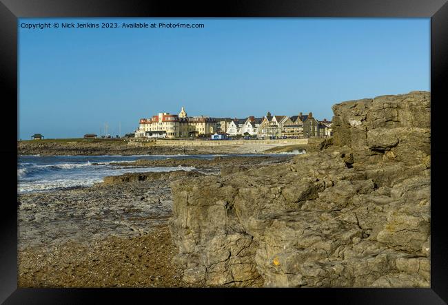 Looking Across Porthcawl Beach on a Cold Winter Day Framed Print by Nick Jenkins