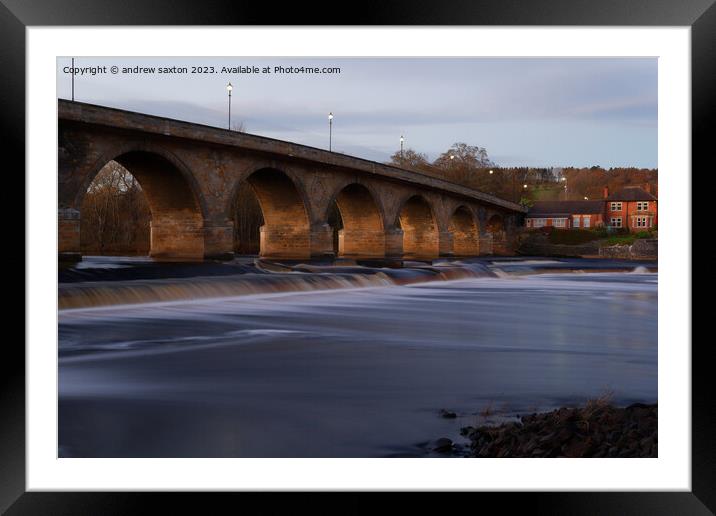 BRIDGE FALLS Framed Mounted Print by andrew saxton