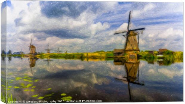 Kinderdijk Canal Canvas Print by DiFigiano Photography