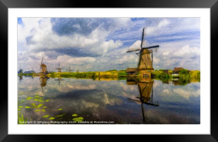 Kinderdijk Canal Framed Mounted Print by DiFigiano Photography