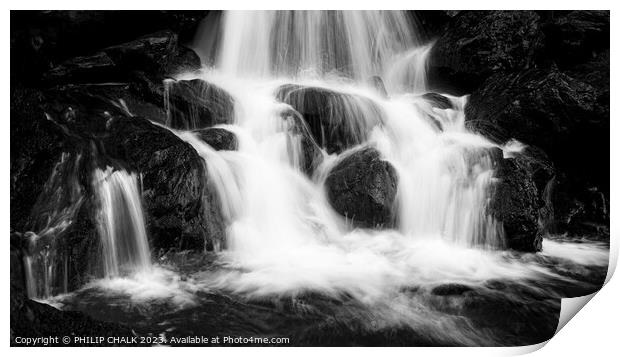 Ladore waterfalls in black and white 866 Print by PHILIP CHALK