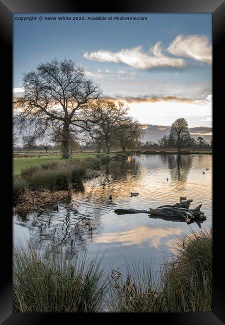 Mid winter sunrise at Bushy Park Englang Framed Print by Kevin White
