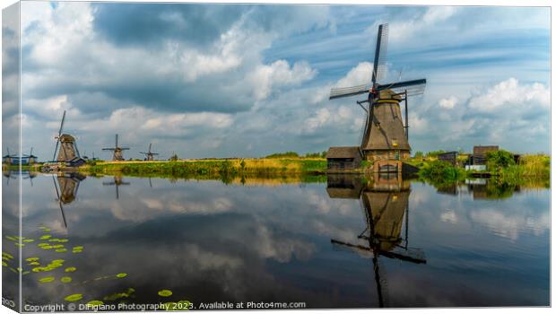 Kinderdijk Windmills Canvas Print by DiFigiano Photography