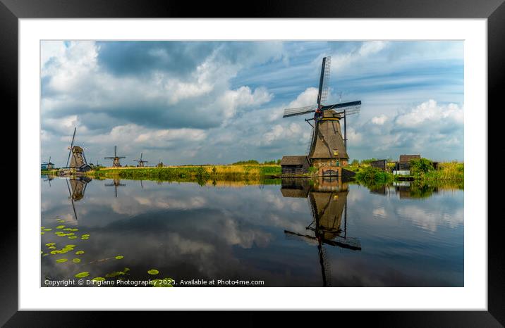 Kinderdijk Windmills Framed Mounted Print by DiFigiano Photography