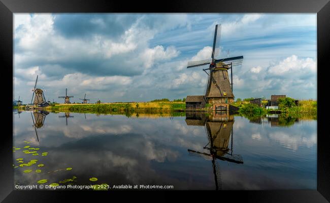 Kinderdijk Windmills Framed Print by DiFigiano Photography