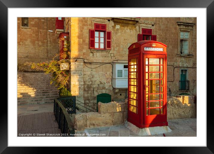 Valletta Phone Framed Mounted Print by Slawek Staszczuk