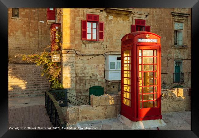 Valletta Phone Framed Print by Slawek Staszczuk