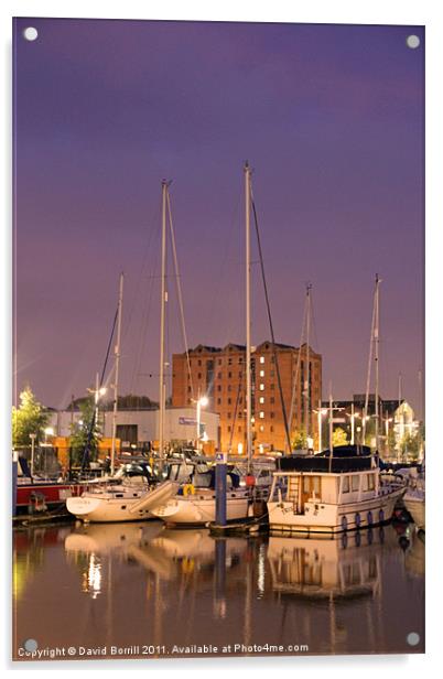 Dawn at Hull Marina Acrylic by David Borrill