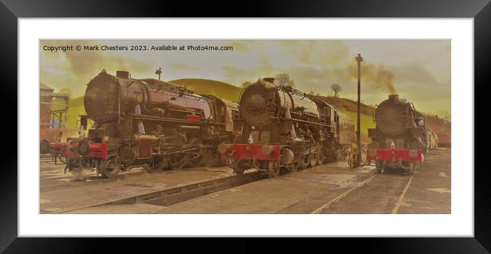 Majestic Steam Trains at Sunrise Framed Mounted Print by Mark Chesters
