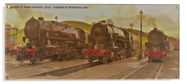 Majestic Steam Trains at Sunrise Acrylic by Mark Chesters